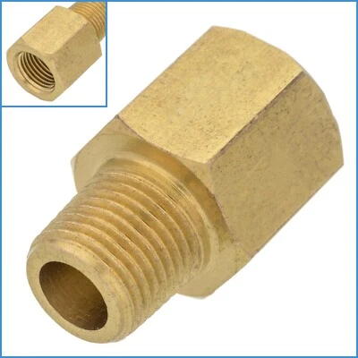 BRASS THREAD ADAPTER Brass 1/8" BSP Male To 1/8" NPT Female Adapter Pipe Fitting Connector Tapered