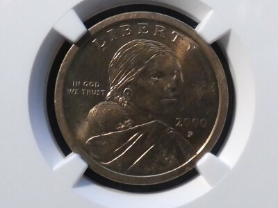 2000-P Sacagawea Dollar Rotated Die Error Coin NGC - MS 63 BU