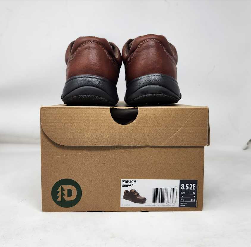 Men\'s 8 Dunham Winslow hook & loop brown leather comfort walking oxford shoes 8D Men main image 3