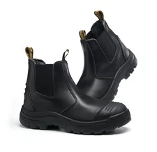 Slip-on Waterproof Working Boots Safety Boots for Men Steel Toe Soft Toe