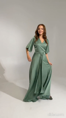 satin flared sleeve dress AURELIA SILK SATIN FLARED MAXI DRESS | CULT MIA