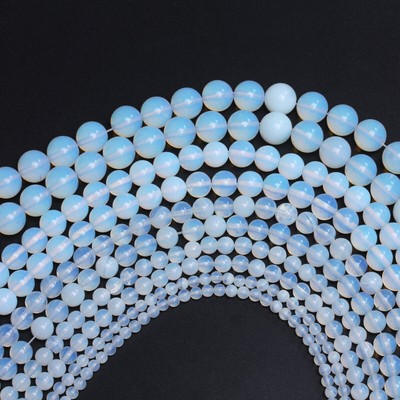 DIY 4/6/8/10mm 1 string Round Natural Opal Stone Spacer Loose Beads Wholesale