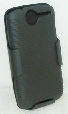 NEW HTC Desire BLACK Protective Shell & Belt Clip Combo Cell Phone Case skin