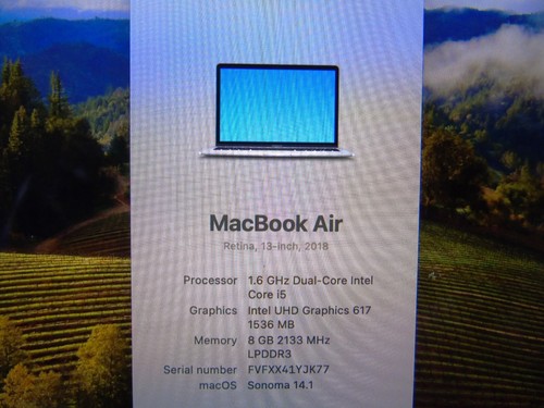 APPLE MACBOOK AIR 13-INCH CORE-I5 LATE-2018 A1932 - Afbeelding 6 van 9