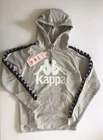 KAPPA Men’s Hoodie Cotton Grey White Black Jacket Banda Hurtado Slim Fit Size XL