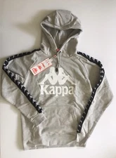 KAPPA Men’s Hoodie Cotton Grey White Black Jacket Banda Hurtado Slim Fit Size S