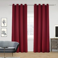 2X Vorhang Verdunkelung ÖSen Gardinen Blickdicht Bordeaux 245X135 Cm 0071BCL-2