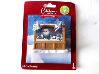 Cobblestone Corners Winter Village LED  Billboard Sign Miniature Christmas Decor