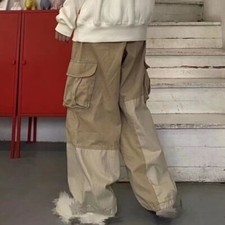 Men's Retro Baggy Cargo Pants Loose Casual Streetwear Hip Hop Cargo Long Pants