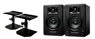 M-Audio BX3 Multimedia Referenz Monitor Paar Stativ Set Aktiv 3,5'' 120W Ständer