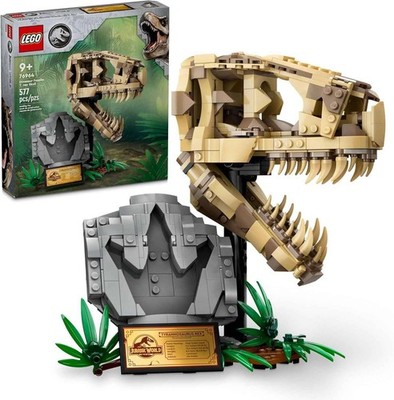 LEGO Jurassic World Dinosaur Fossils: T Rex Skull Building Toy - Dinosaur Toy fo