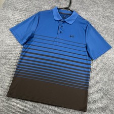 Cinch Polo Shirt Mens Small Blue Striped Short Sleeve Western Performance