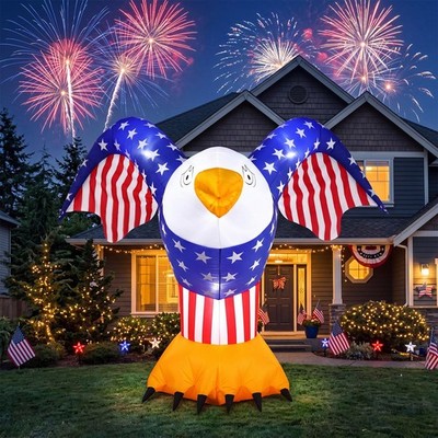6FT 4th of July Inflatable Decoration Patriotic Blow Up Bald Eagle 250th Anni...