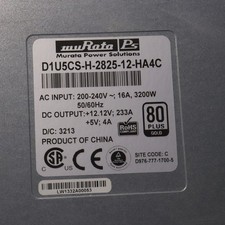murata Switching Power Supplies AC/DC 2825W, 12V, 5VSTDBY, D1U5CS-H-2825-12-HA4C