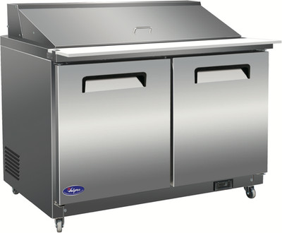 Valpro VP48SM-HC 48'' 2-Door Mega Top Sandwich and Salad Prep Table, 18 Pans