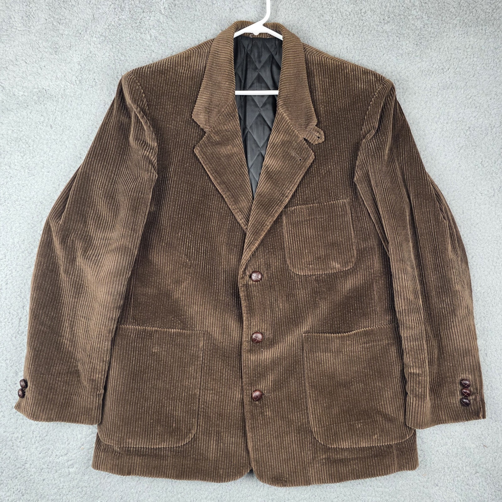 LL Bean Jacket Mens Medium Brown Corduroy Blazer Thinsulate Quilted Lining USA