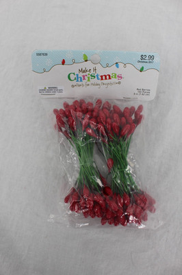 Hobby Lobby Make It Christmas Red Berries 3in Holiday Craft Stems Picks New