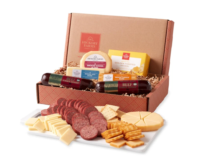 Juego de caja de cesta de regalo de carne y queso gourmet - Charcutería carne bocadillo comida Foto 3 de 4