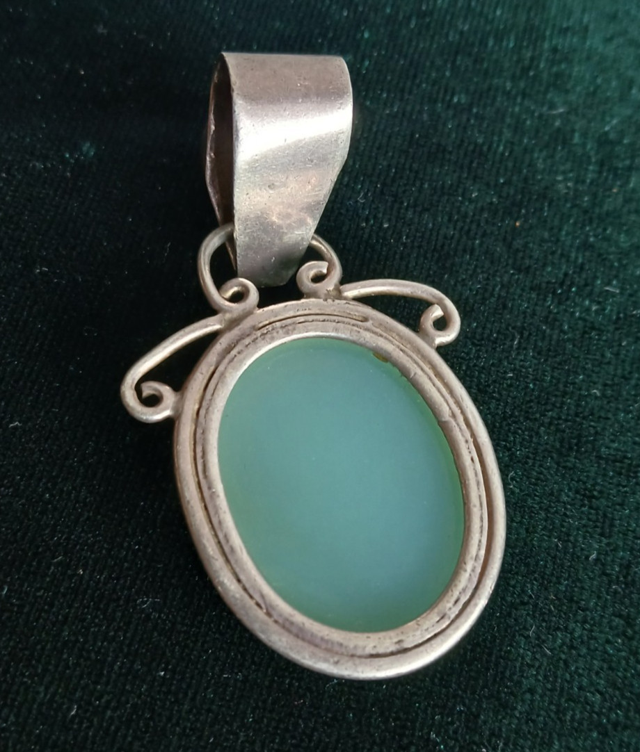 Sterling Chalcedony Statement Pendant - image 5