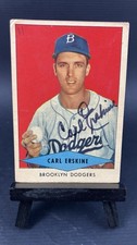 1954 RED HEART SIGNED CARL ERSKINE BROOKLYN DODGERS AUTOGRAPH AUTO!