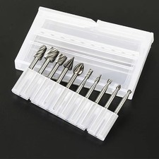 10 x HSS Routing Wood Carving Tool Rotary Drill File Router Bits For Dremel