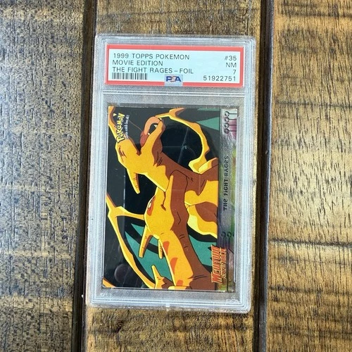 PSA 7 The Fight Rages 35 Pokémon Topps Mewtwo Strikes Back 1999 Charizard