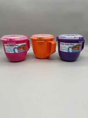 Sistema To Go Collection Soup Mug Large Pack of 3 Assorted Colors 30.4 Oz