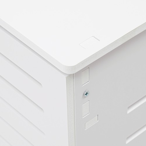 Armadio Portaoggetti Router in PVC Bianco 60x70x25cm Organizer con Gestione Cavi - Foto 10 di 20