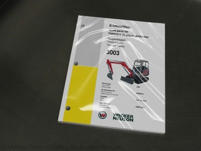 Wacker Neuson 3003 Crawler Excavator Parts Manual Exploded View Diagram Book