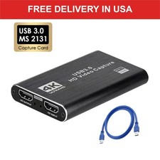 4K USB 3.0 Video Capture Card 1080P 60Hz HDMI Recorder for PS4 OBS Streaming