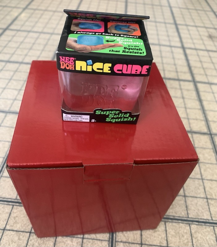 NeeDoh Pink Nice Cube & Giant Stress Blue Ball Lot of 2