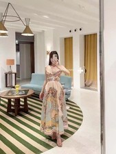 Zimmermann 2025 Pre-Spring Resort New Floral High Waist Skinny Strap Midi Dress