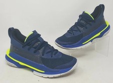 Under Armour Youth 6Y Curry 7 Lace Up Basketball Shoes Sneakers Blue 3022113-405