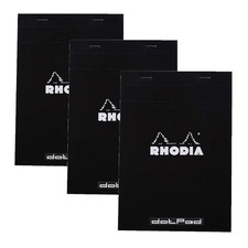 Lot 3 Rhodia Spiralbound Notepad Dot grid 80 sheets6 x 8 1/4 - Black No. 16 A5