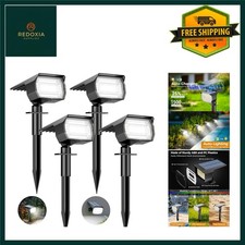 Bright 72 LED Solar Spot Lights Outdoor Uplighters Cool White 4 Pack