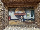 Antique Dutch Oil Painting Signed F DeValeq? domestic Kitchen Scene With Figure — photo 3