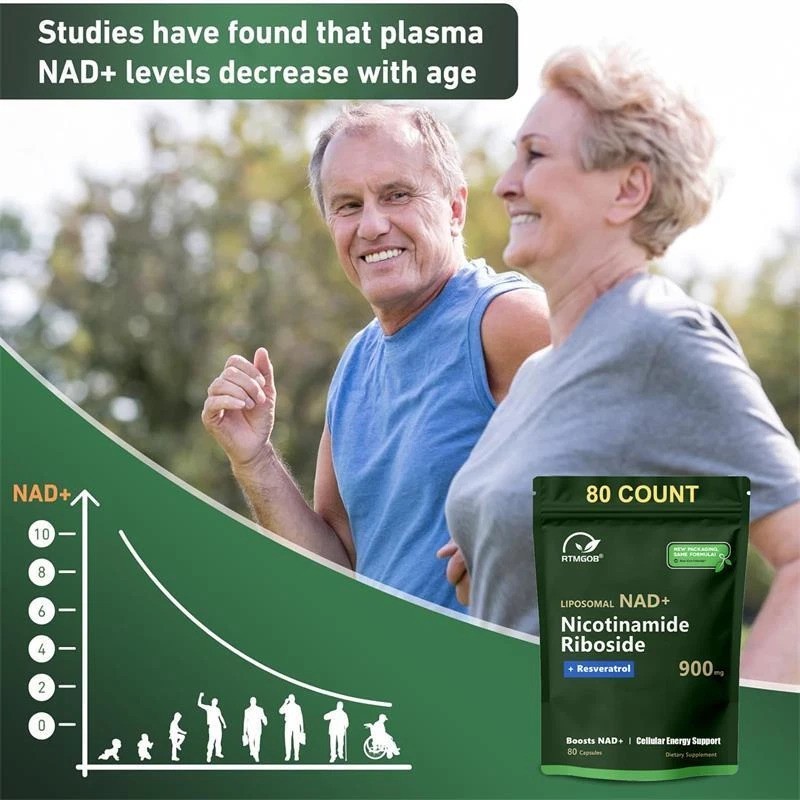 NAD+ Supplement for Anti-Aging Energy Focus & Nicotinamide Riboside Resveratrol