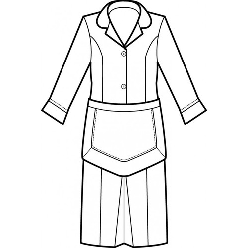 Camisa Mujer Kinshasa Azul Con Delantal Para Camarera Manga Larga - Isacco - Imagen 4 de 5