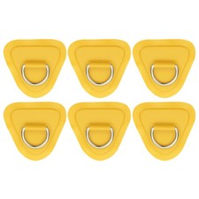 6 Pcs 3.5" Paddle Board D Rings, Stainless Steel D-Ring PVC Patch, Yellow