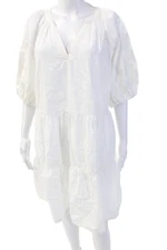 Velvet by Graham & Spencer Womens White V-Neck Kaftan Cotton Size M