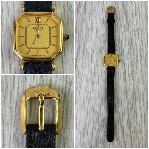 Vintage Seiko SQ Womens 20mm Gold Tone Octagonal Watch 2320-2380 T - 1980s