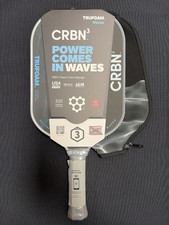 NEW CRBN 3 TruFoam Waves Elongated Pickleball Paddle w/ Free Cover, Carbon Fiber