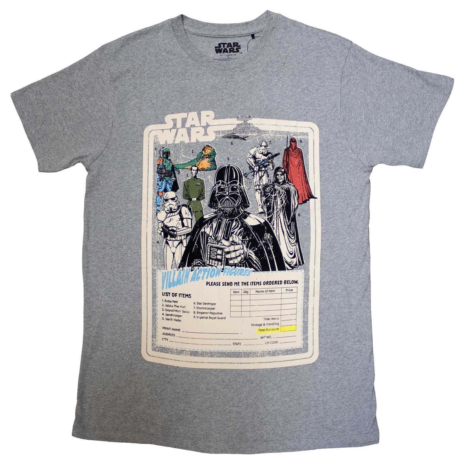 Star Wars Unisex T-Shirt: Villain Action Figures (X-Large)