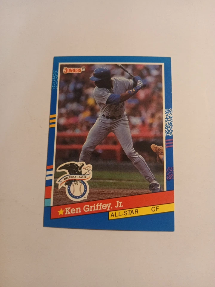 Hoja Donruss Ken Griffey Jr #49 1990 3 rayas amarillas a la izquierda Foto 4 de 4