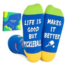 Funny Socks - Cheerleader Tennis Swimming Medium Pickleball Makes It Better