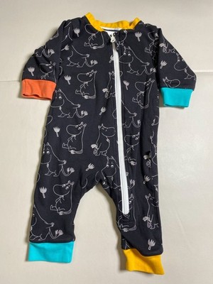 Reima reversibale Footie Zip Up Romper Hippo Novelty Unisex Sleepwear 3-6 Months