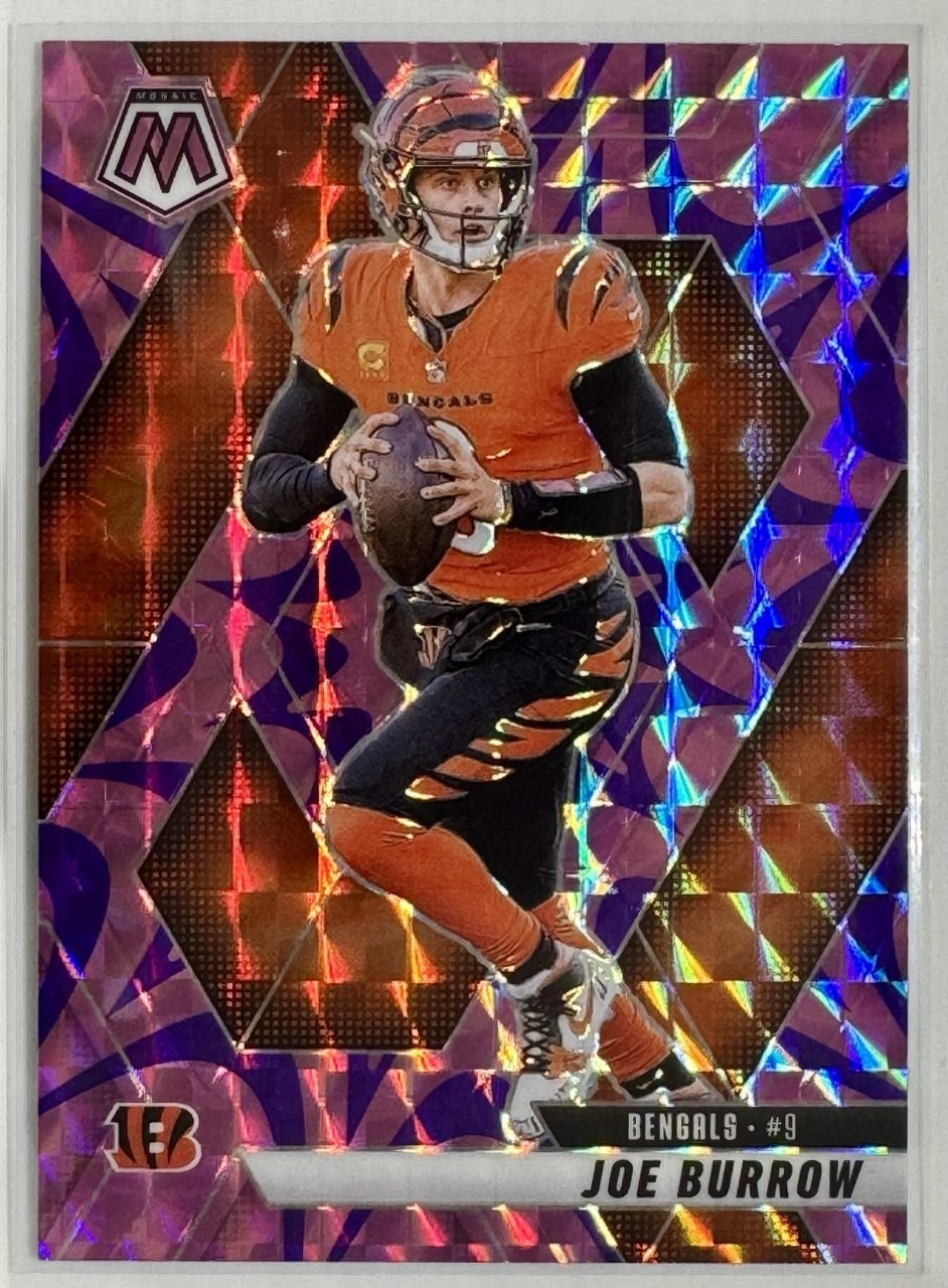 2025 Panini Mosaic Purple Prizm Joe Burrow #97 Bengals