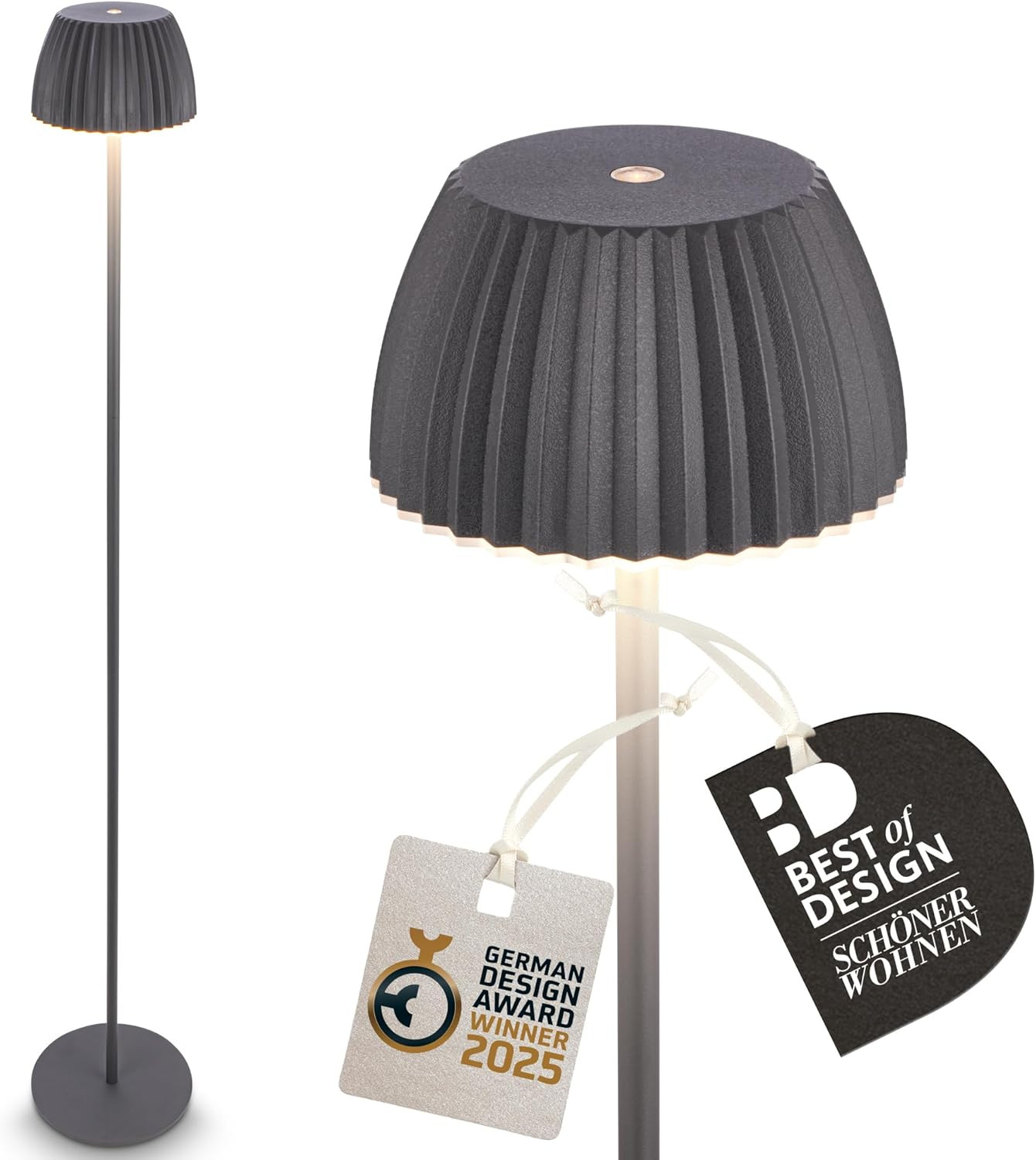Piantana Riffle LED Dimmerabile Senza Fili | Eleganza IP44 124cm
