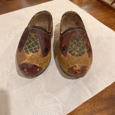 Klompen Amsterdam Hand Carved Wooden Shoes Vintage, Hand Painted
