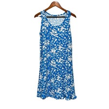 NWT Draper James Super Soft Nightie Blue White Floral Southern Preppy Nightgown